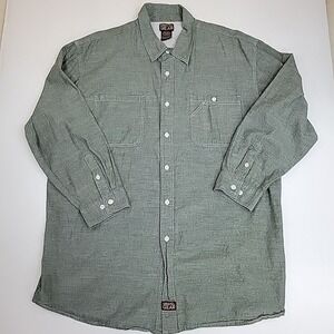 Gravel Gear Long Sleeve Shirt Mens 3XL Green Chambray Breathable Comfy Trendy